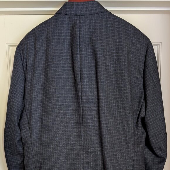 NWOT Isaia Napoli Blue Black Check 3-Piece Suit Vest Notch Lapel EU52R US42R - Picture 3 of 15